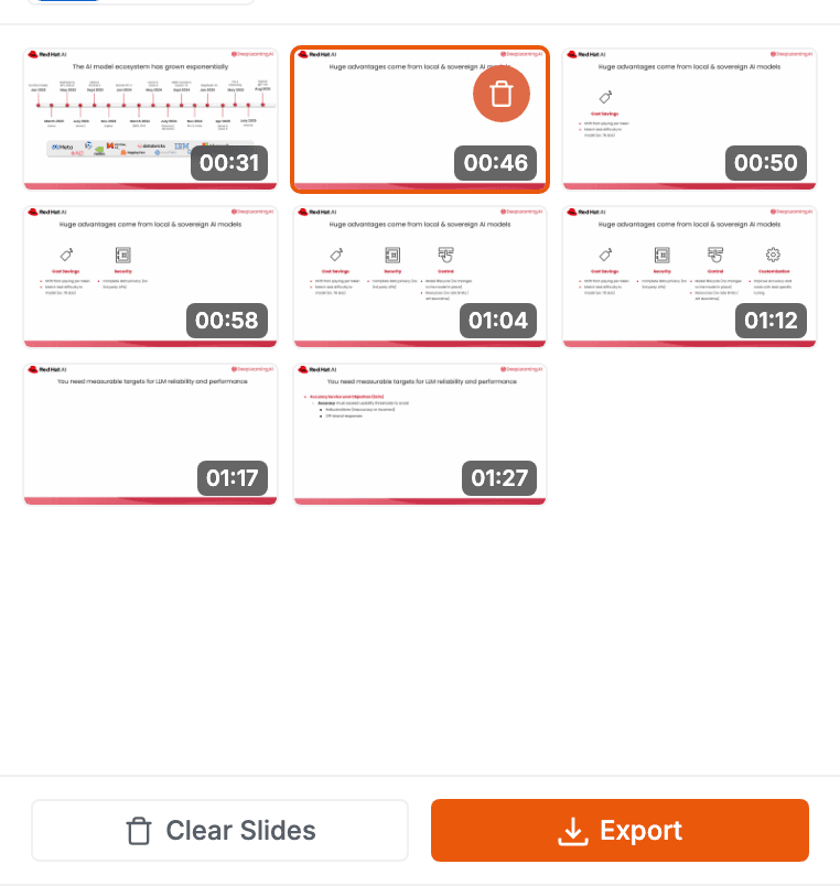 Manage Slides