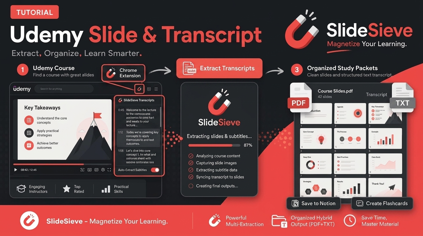 How to Save Course Transcripts with SlideSieve