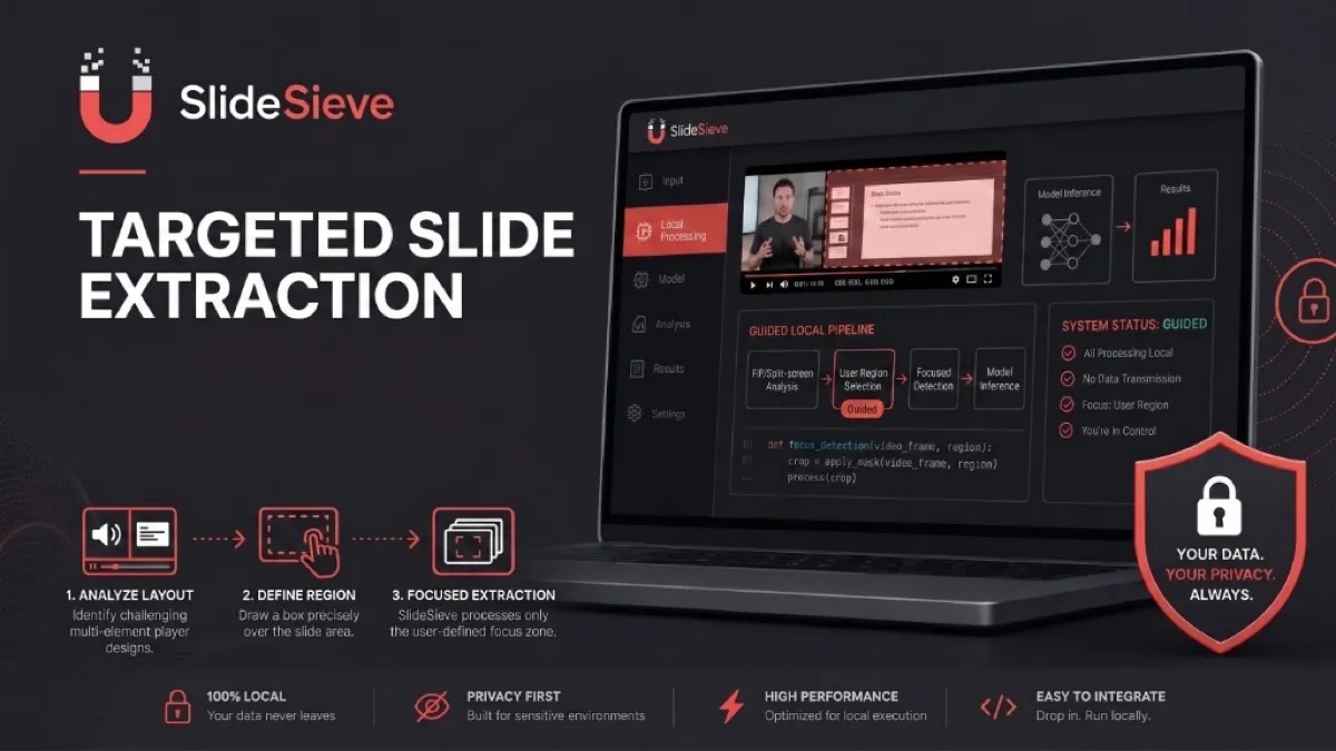 SlideSieve 1.1: Transcript Extraction, Slide Detection Zone, and 15 Languages